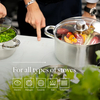 Hot Sale Cooking Pot Heavy Weight 5-ply Base Stainless Steel Casserole Soup Pot Stock Pots with Stainless Steel Handle