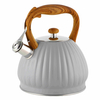 3.0L Stove Top Stainless Steel Tea Pot New Food Grade Polished Custom Top Seller Whistling Tea Kettle With Wood Handle