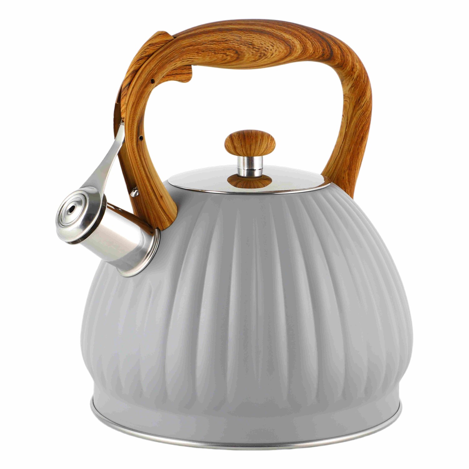3.0L Stove Top Stainless Steel Tea Pot New Food Grade Polished Custom Top Seller Whistling Tea Kettle With Wood Handle