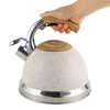 Factory Wholesale 3L Whistling Tea Kettle Tea Pot Customized Color Stainless Steel Hot Water for ALL Stovetop with Wood Handle