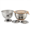 4-1 Colander with Bowl Set Colander Bowl 304 Stainless Steel Mixing Salad Bowl with Strainer Colanders Sets Storage Drain Basket