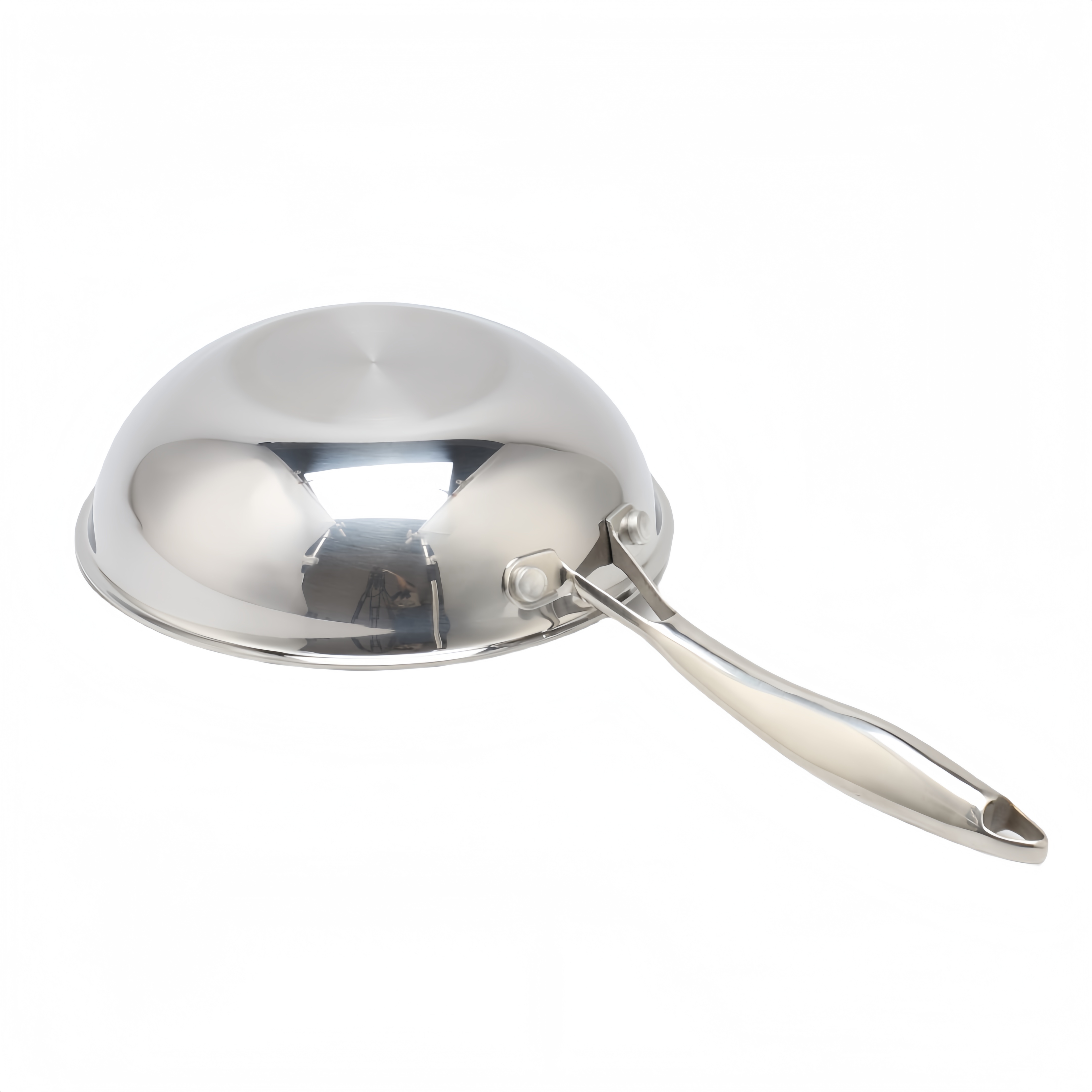 Tri-ply Hybrid Pan & Wok with Double Ears PFAS PFOA Free Honeycomb Stainless Steel Non-stick Wok Pan Cookware With Glass Lid