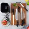 High Quality Traditional Metal Kitchen Cutter Cooking Knives Set ABS Handle Kitchen Chef Knife Kit with Stainless Steel Block