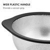 Stainless Steel Colanders Set with Black Non-Slip Handles 2.5/4.3 Quart Capacities Home Kitchen Strainer Set of 2