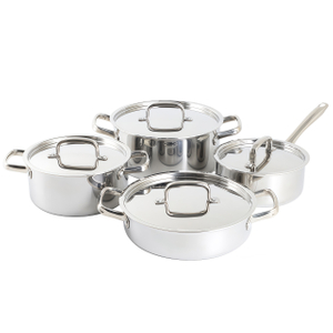 Best Seller German Kitchen Ware 8 Pieces Triply Stainless Steel Cookware Sets Stainless Steel Cooking Pots and Pans Sets