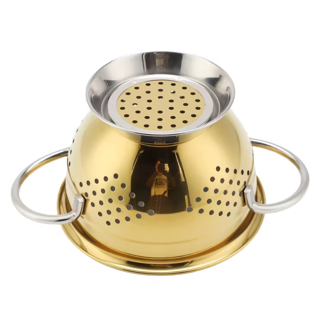 New 18/8 Stainless Steel Kitchen Strainer Colanders with Handle Kitchen Food Strainer Basket for Washing Vegetable Fruit Vegetable