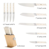 High Quality Traditional Metal Kitchen Cutter Classic Stainless Steel Knife Set with Wood Block with Self-sharpening