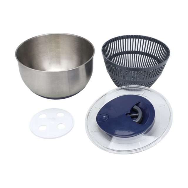 Stainless Steel Salad Spinner Slicer Fruit Vegetable Washer and Dryer Kitchen Vegetable Salad Spinner