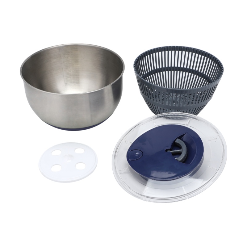 Stainless Steel Salad Spinner Slicer Fruit Vegetable Washer and Dryer Kitchen Vegetable Salad Spinner