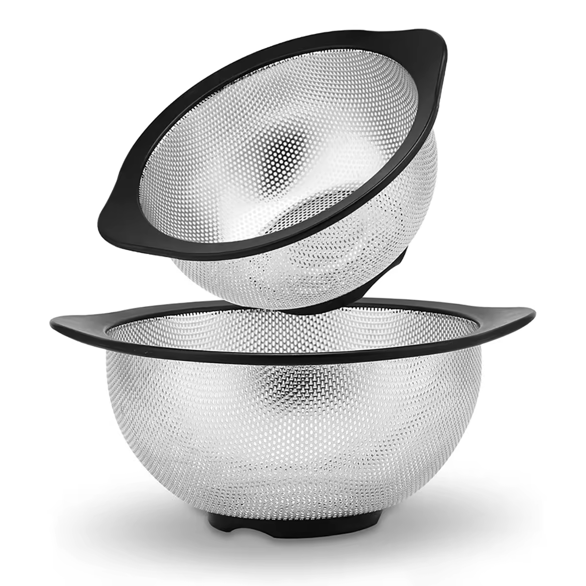 Wholesale Gold Color Stainless Steel Colander with Plastic Handle and Base Colander Basket Strainer Cooking Kitchen Tool