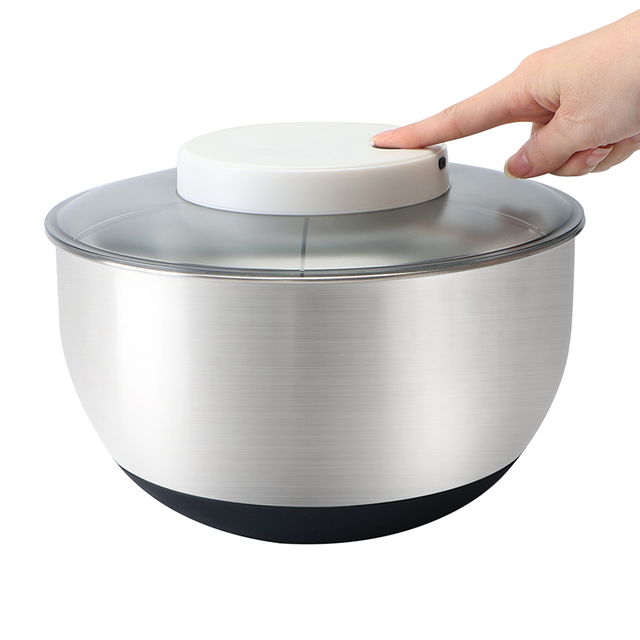 Stainless Steel Salad Spinner Slicer Fruit and Vegetable Electric Salad Spinner