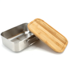 New Bamboo Lid Stainless Steel Food Container Food Packaging Containers Leakproof Metal Bento Lunch Box Stainless Steel Food Carrier