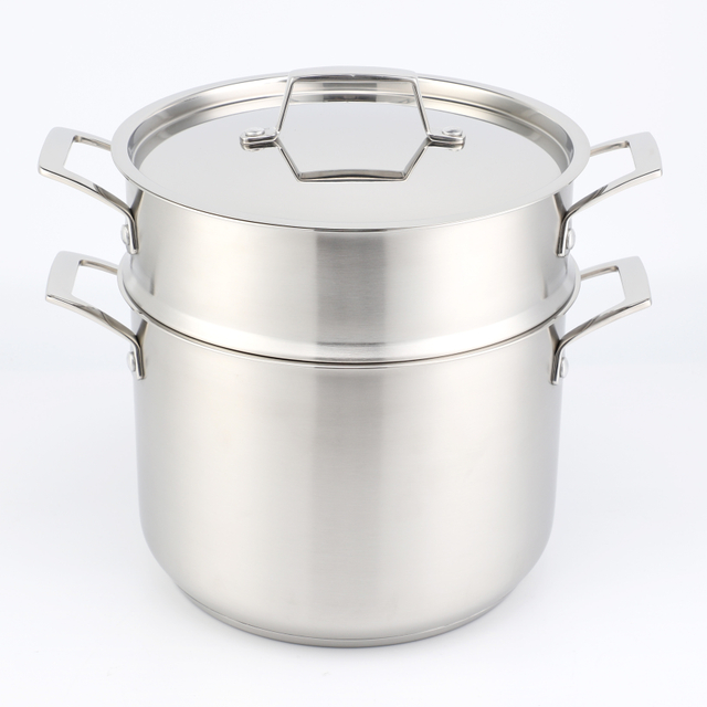 Factory Supply Kitchenware 8 Liter Stainless Steel Pasta Cooker 24cm Pasta Cooker Steamer Multi-Pot
