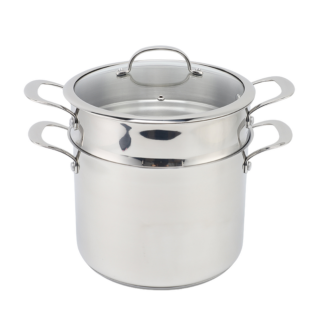Factory Supply Kitchenware 8 Liter Stainless Steel Pasta Cooker 24cm Pasta Cooker Steamer Multi-Pot