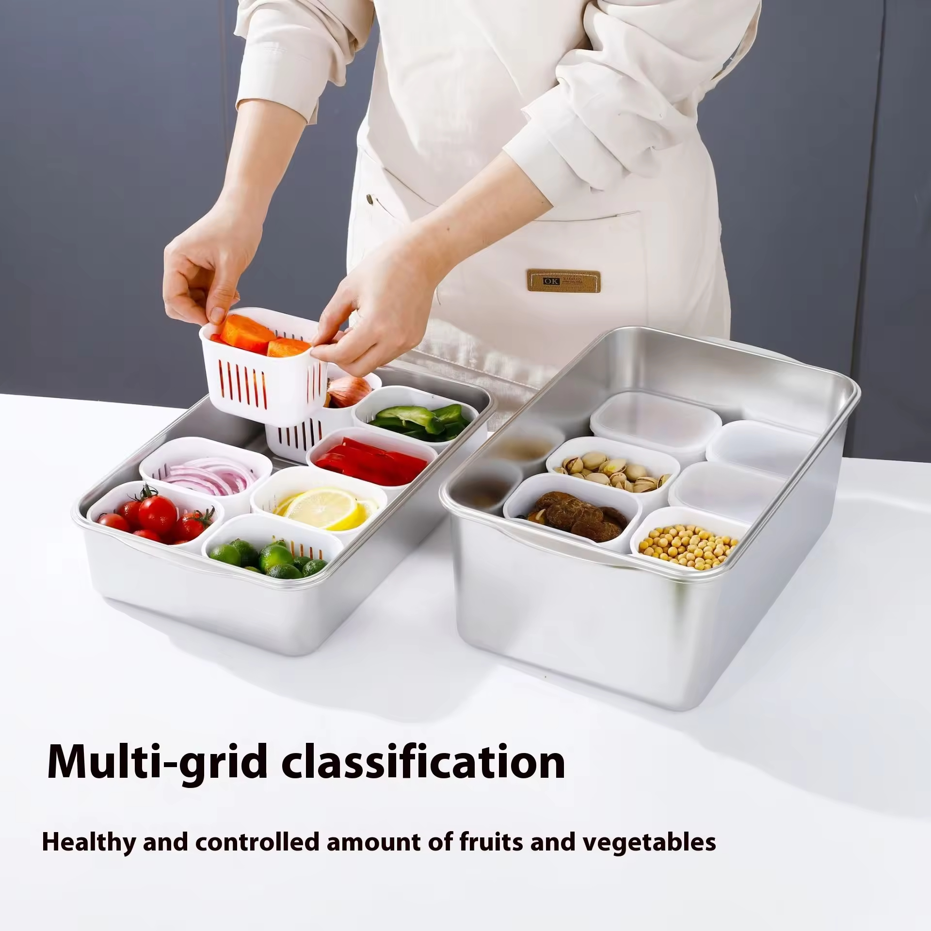Factory Wholesale Fresh Food Storage Box Set with Compartments for Refrigerator Food Sealed Fresh Keeping Container with Timer