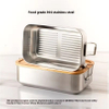 New Design 304 Stainless Steel Fresh-keeping Lunch Box Bamboo Cover Leak-proof Heating Food Grade Microwave Sealed Box