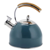 Custom 2.5L 3.0L Polished New Stainless Steel Whistling Tea Kettle Wood Handle Modern Food Grade Stove Top Tea Pot Top Seller