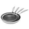Custom Ceramic Non-stick Triply Stainless Steel 304 Fry Pan Skillets 20/24/28cm Cookware Set Honeycomb Cooking Pan Frying Pan