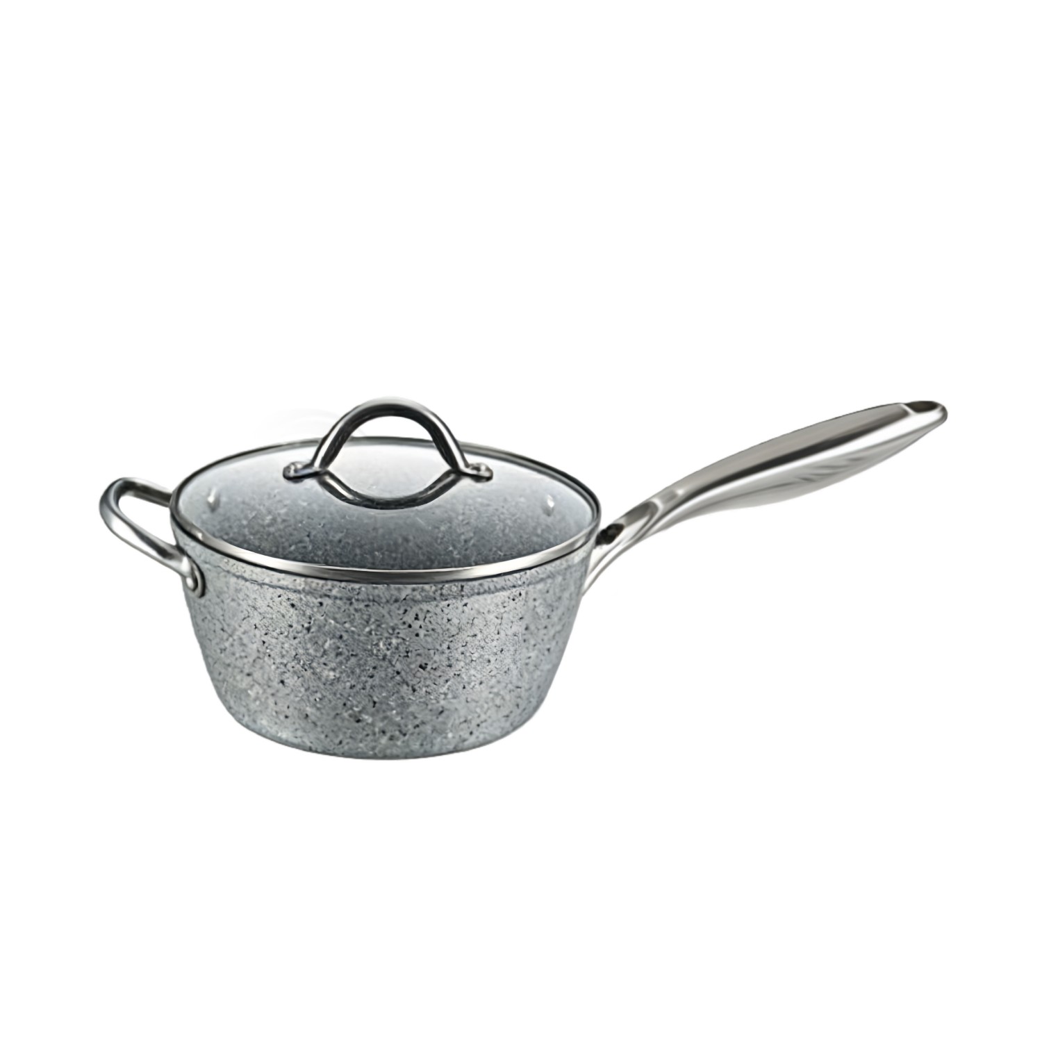 10 PCS Modern Home Kitchen Recycled Heavy Gauge Aluminum Nonstick Cooking Pot Set with Steel Handle Easy Clean Marble Finish