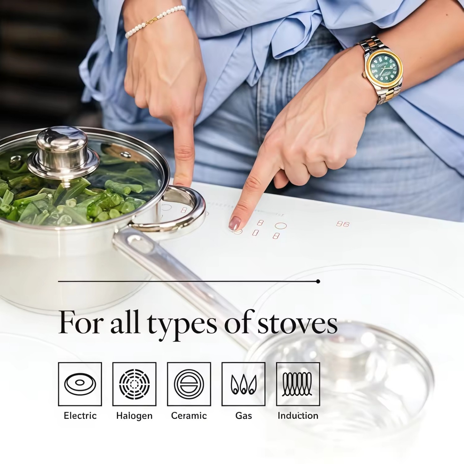 Hot Sale Cooking Pot Heavy Weight 5-ply Base Stainless Steel Casserole Soup Pot Stock Pots Saucepan with Stainless Steel Handle