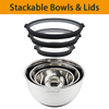 Staninless Steel Mixing Bowl With Transparent Lid Set of 3