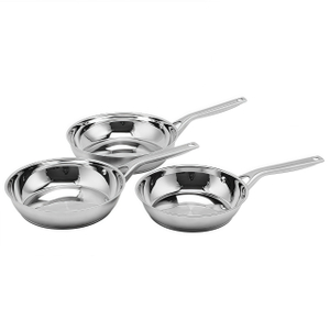 Hot Sale Wholesale Tri-ply Base Stainless Steel Pan 20/24/26/28cm 8inch/10inch/12inch Non-Coating Cookware Frying Pan