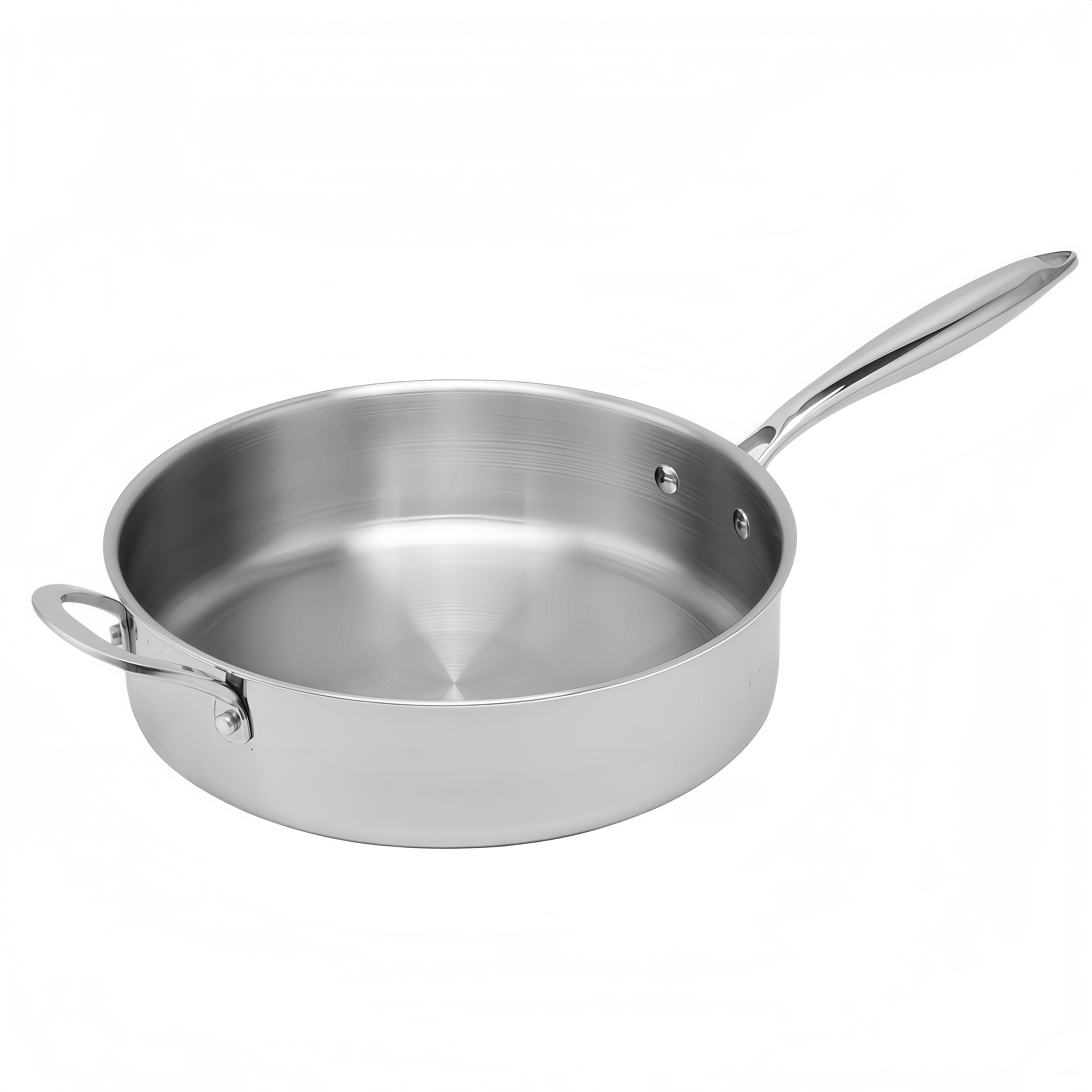 High Quality 316 Stainless Steel Cook Saute Pan Three Layer Steel Double Ear Frying Pan Rapid Heat Conduction Sauting Fry Pan