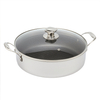 High Quality 316 Stainless Steel Cook Saute Pan Three Layer Steel Double Ear Frying Pan Rapid Heat Conduction Sauting Fry Pan