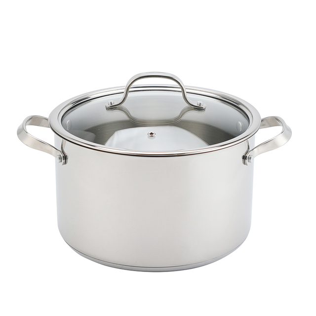 Wholesale Custom 10 Piece Stainless Steel Impact Bonded Bottom Pots and Pans Non-Toxic Kitchen Cookware Set