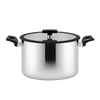Wholesale Custom 9 Piece Nylon Black Handle Stainless Steel Impact Bonded Bottom Pots And Pans Non-Toxic Kitchen Cookware Set