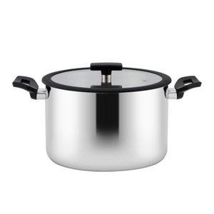 Wholesale Custom 9 Piece Nylon Black Handle Stainless Steel Impact Bonded Bottom Pots And Pans Non-Toxic Kitchen Cookware Set