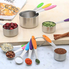 Custom Hot Sell 10 Piece Stainless Steel Measuring Cups and Spoons Set With Silicone Handle