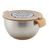 4-1 Colander with Bowl Set Colander Bowl 304 Stainless Steel Mixing Salad Bowl with Strainer Colanders Sets Storage Drain Basket