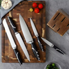 2025 New 6-Piece Stainless Steel Chef Knife Set with Wooden Block Premium Kitchen Knives