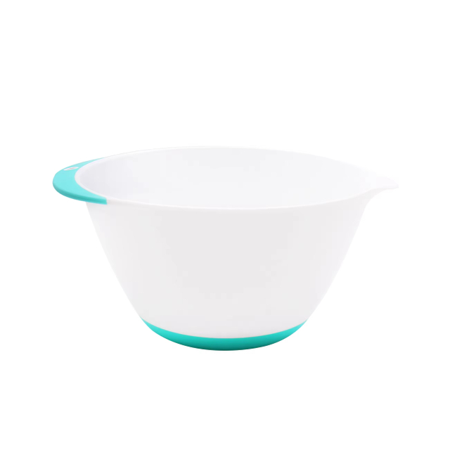 3pcs Plastic Mixing Bowl Set/ Salad Bowls With Soft Handles Easy Pour Spout and Non-Skid Bottom