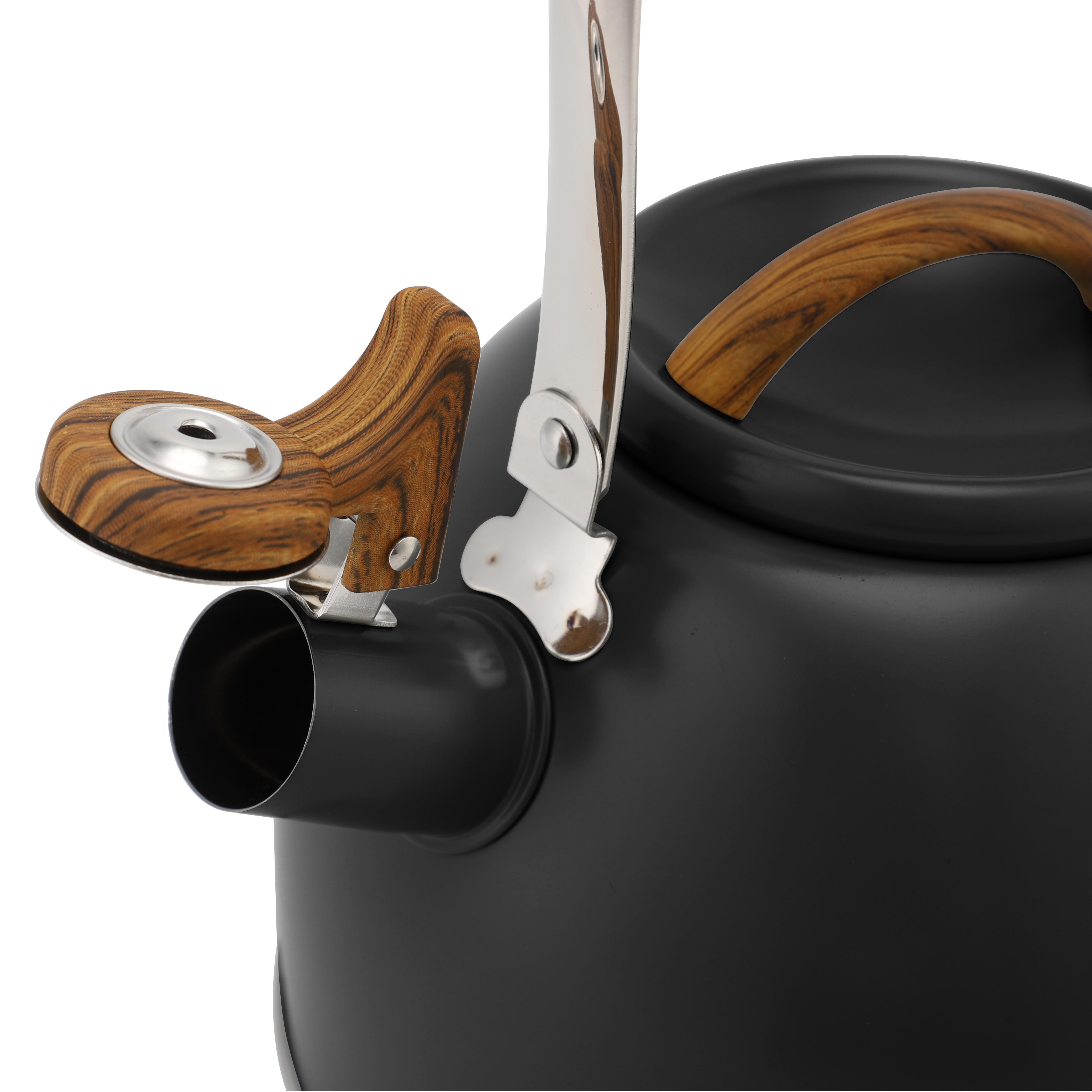 New Model 2.8L Whistling Tea And Water Kettle, Gas Stovetop & Induction New Handle Design, Wooden Handle +SS , Satin Polished