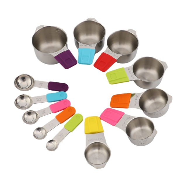 Measuring Cups Spoons Measuring Cups Stainless Steel Dry Liquid Ingredients Stackable Cooking Baking Kitchen Tool