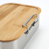 New Bamboo Lid Stainless Steel Food Container Food Packaging Containers Leakproof Metal Bento Lunch Box Stainless Steel Food Carrier
