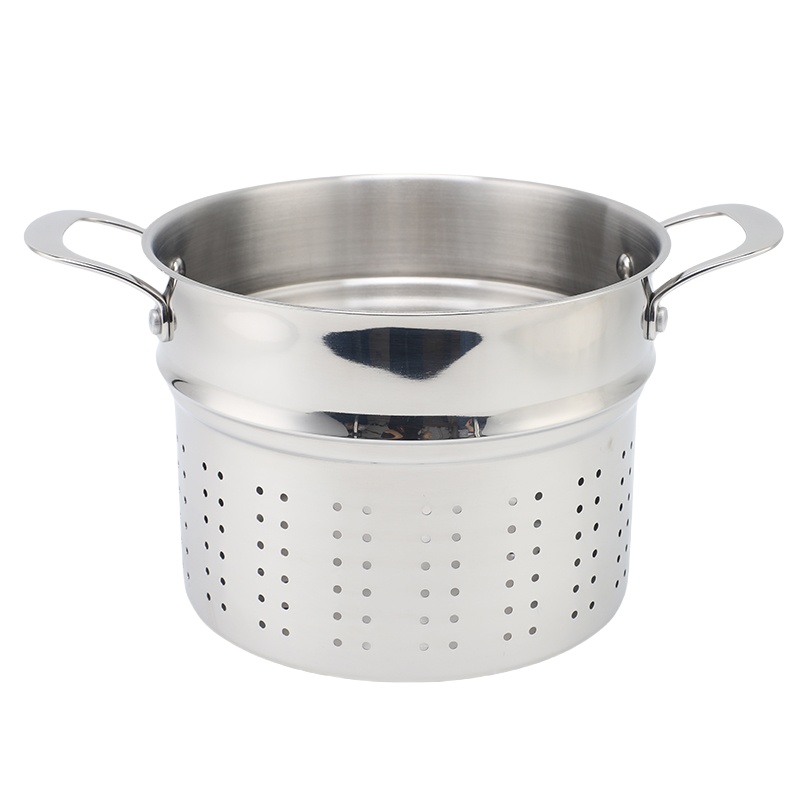 Factory Supply Kitchenware 8 Liter Stainless Steel Pasta Cooker 24cm Pasta Cooker Steamer Multi-Pot