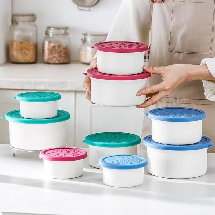 New Design 304 Stainless Steel Fresh-keeping Lunch Box Silicone Cover Leak-proof Heating Food Grade Microwave Sealed Box