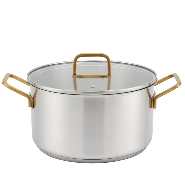 Wholesale Delicate Appearance Multi Function Thickening Base Cookware Stainless Steel Casserole Set Soup & Stock Pots With Lids 