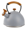 Factory Wholesale 3L Whistling Tea Kettle Pot Wood-Pattern Cool-Touch Handle Stainless Steel Hot Water Teapot for ALL Stovetop