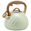 2.7L Kitchen Home Water Tea Pot Stainless Steel Whistling Kettle Wood Grain Handle With Color Painting