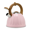 Factory Wholesale 2.5L Whistling Tea Kettle Tea Pot Customized Color Stainless Steel Hot Water for ALL Stovetop with Wood Handle