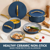 14 PCS Customizable Ceramic Non Stick Pans and Pots Set Induction Cast Aluminum Ceramic Cookware Set Pots and Pans Set