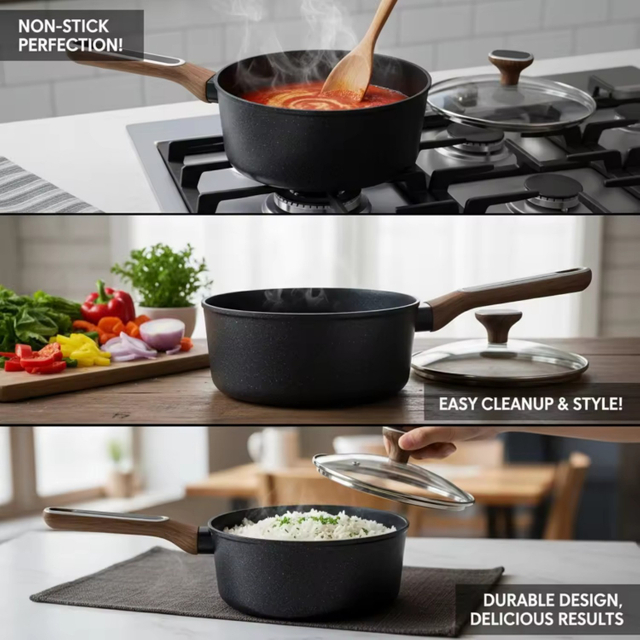8 PCS Factory Customizable Ceramic Granite Non Stick Pans and Pots Set Induction Forged Aluminum Cookware Set PFOA & PFOS FREE