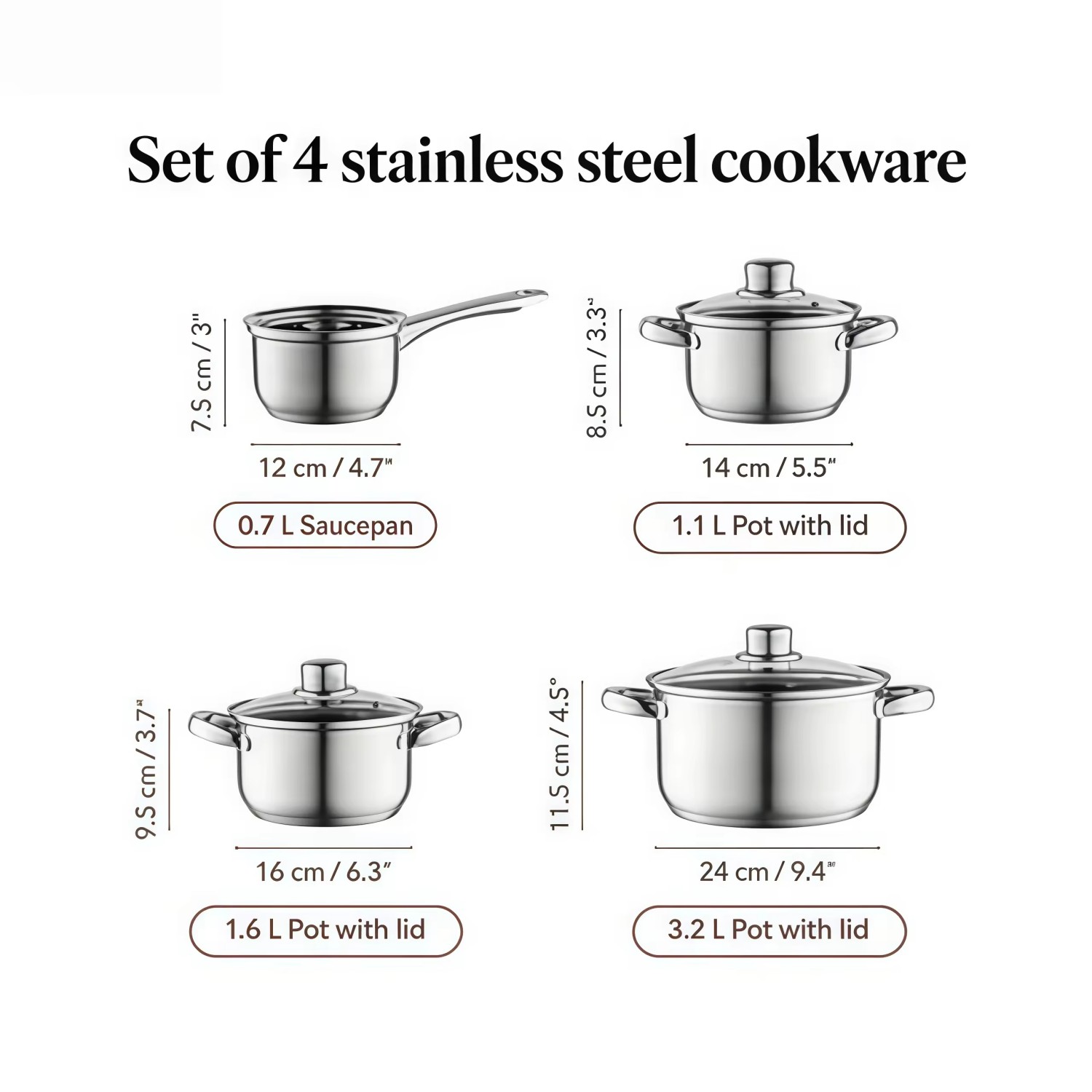 Hot Sale Cooking Pot Heavy Weight 5-ply Base Stainless Steel Casserole Soup Pot Stock Pots Saucepan with Stainless Steel Handle