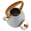 3.0L Stove Top Stainless Steel Tea Pot New Food Grade Polished Custom Top Seller Whistling Tea Kettle With Wood Handle