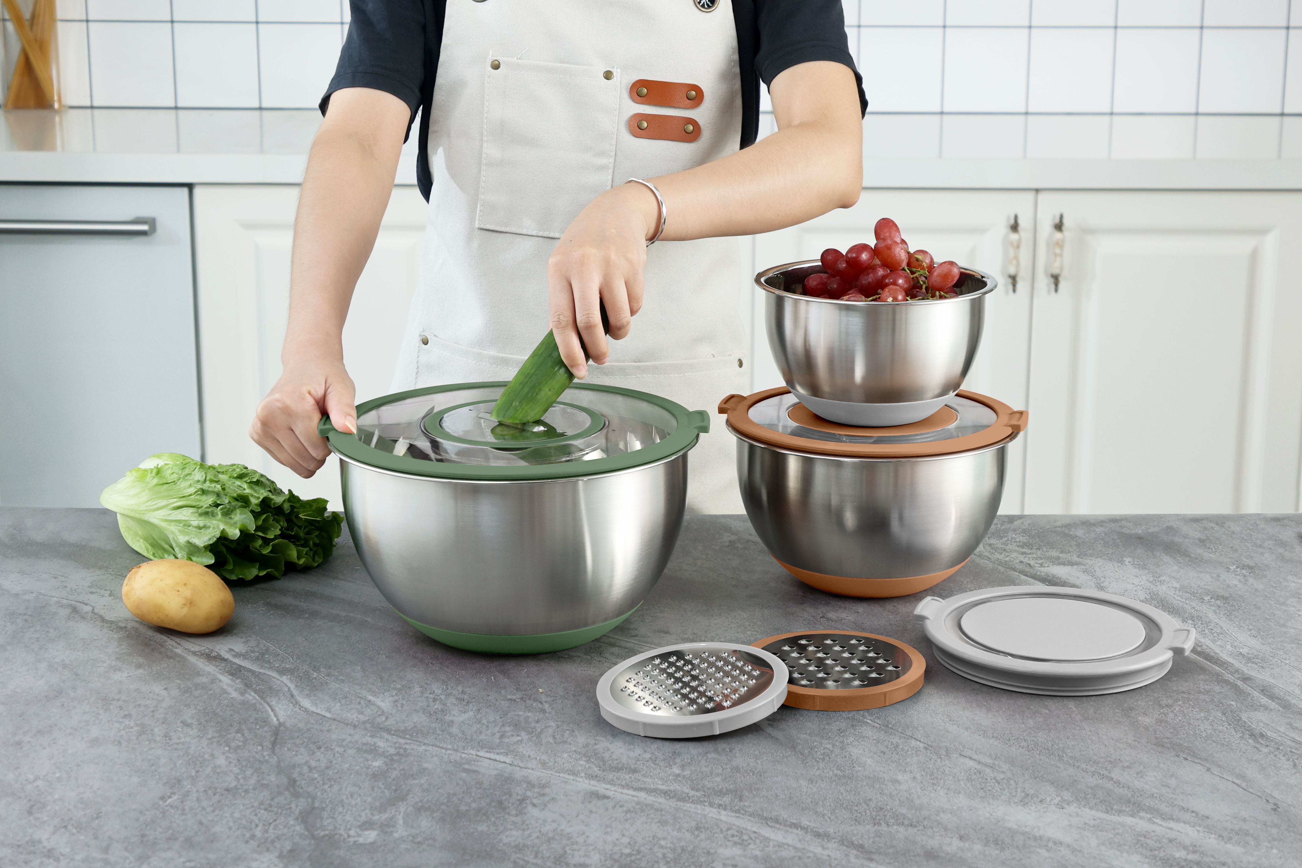 Stainless Steel Mixing Bowl with Lid