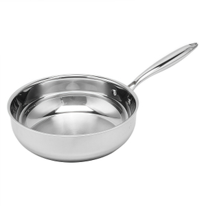 Tri-ply Hybrid Pan & Wok with Double Ears PFAS PFOA Free Honeycomb Stainless Steel Non-stick Wok Pan Cookware 